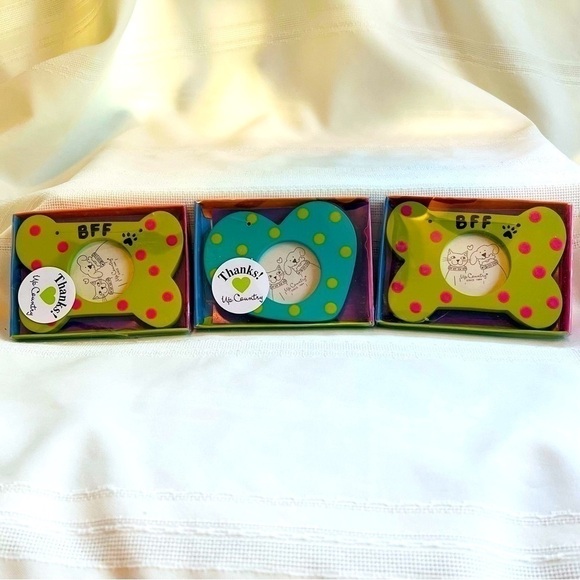 $5 ADD ON with $15+ Bundle Pet Picture Frame Ornaments Wooden Set of Three NEW - Picture 5 of 7